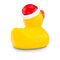 gelbe Badeente Candy Cane mit Mütze und Zuckerstange, Größe: ca. 8 cm, inklusive Quietschventil