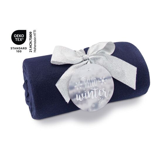 Fleecedecke WINTER SPECIAL - navy - 120 x 150 cm, 180 g/m²