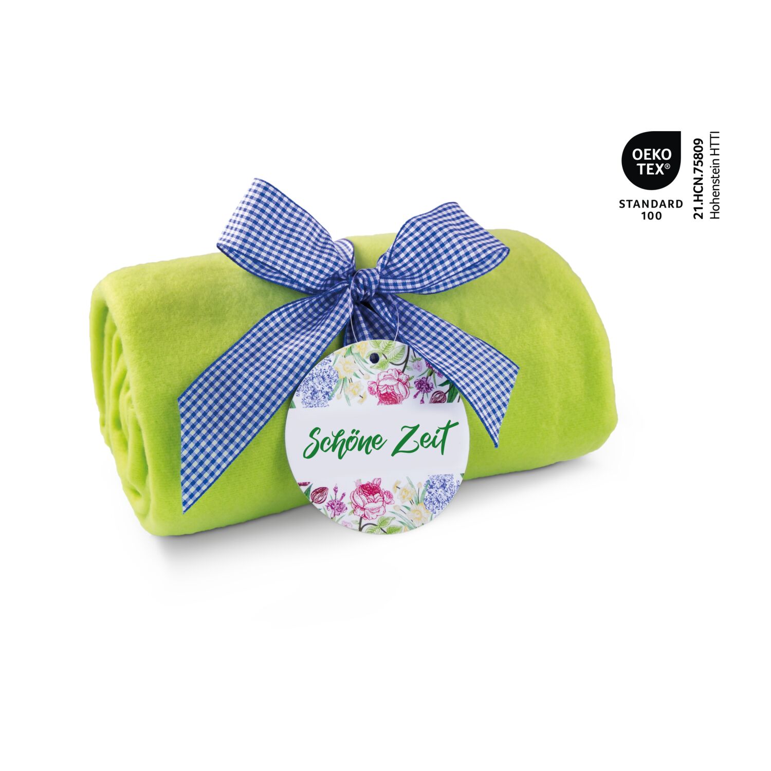 Fleecedecke Frühlingszeit - apfelgrün - 120 x 150 cm, 180 g/m²