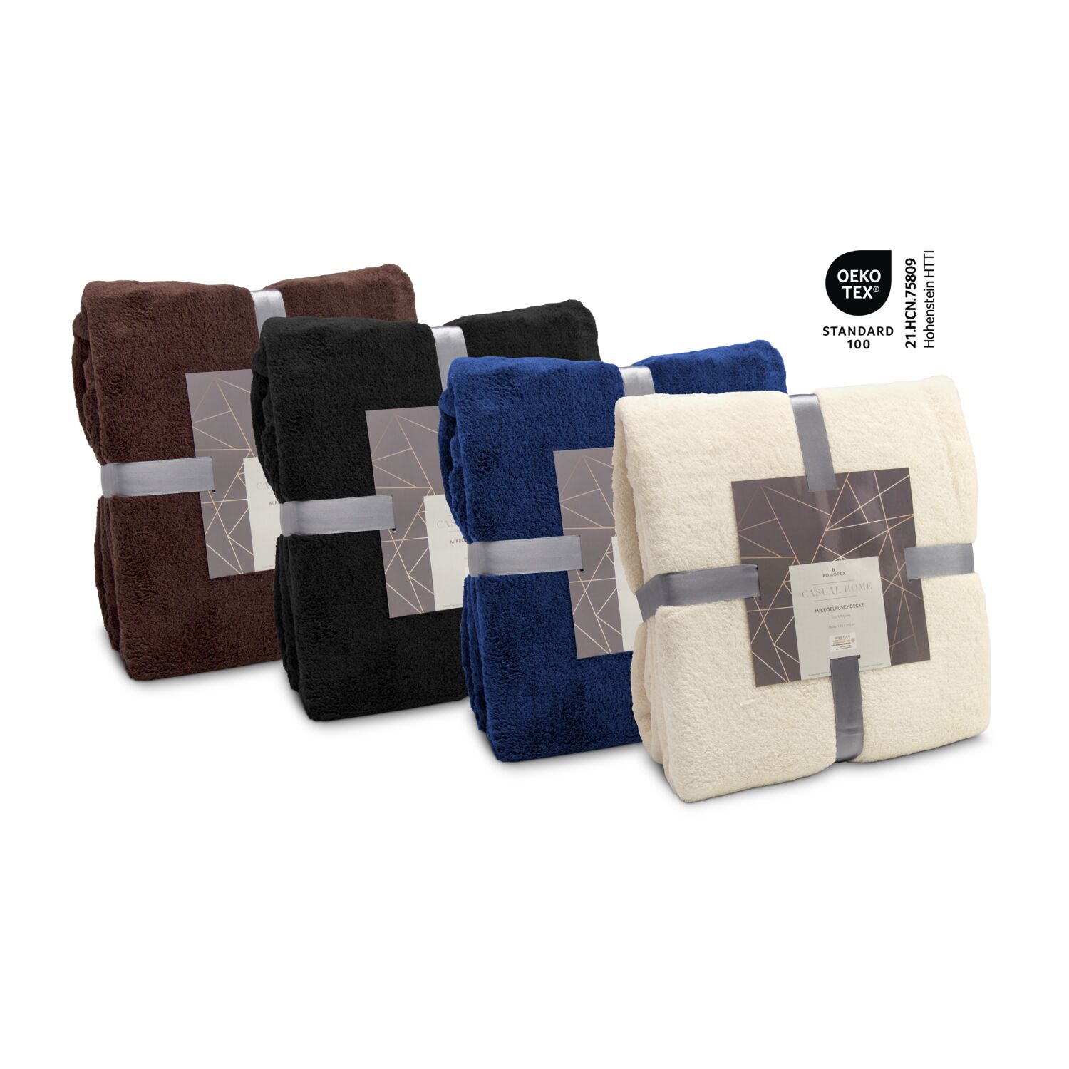 Mikroflauschdecke navy - 150 x 200 cm, 250 g/m²