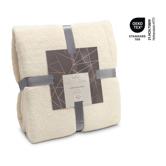 Mikroflauschdecke, Maße: 150 x 200 cm, 100% Polyester-Mikrofaser, 250 g/m², einzeln mit Satinband und Polybeutel verpackt, OEKO-TEX®