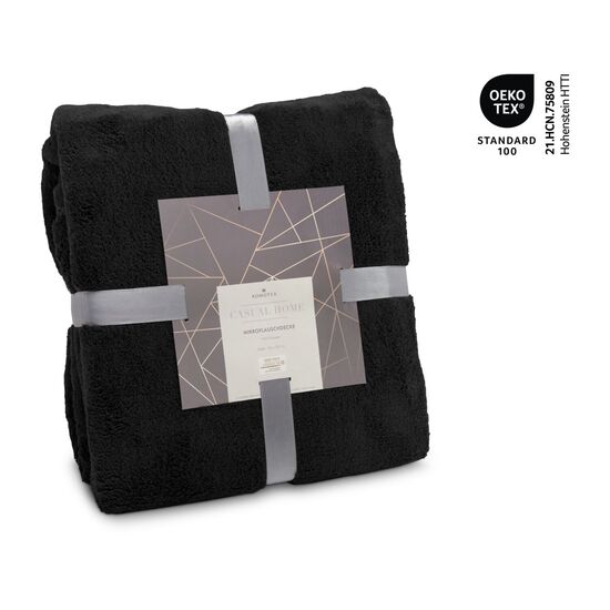 Mikroflauschdecke, Maße: 150 x 200 cm, 100% Polyester-Mikrofaser, 250 g/m², einzeln mit Satinband und Polybeutel verpackt, OEKO-TEX®