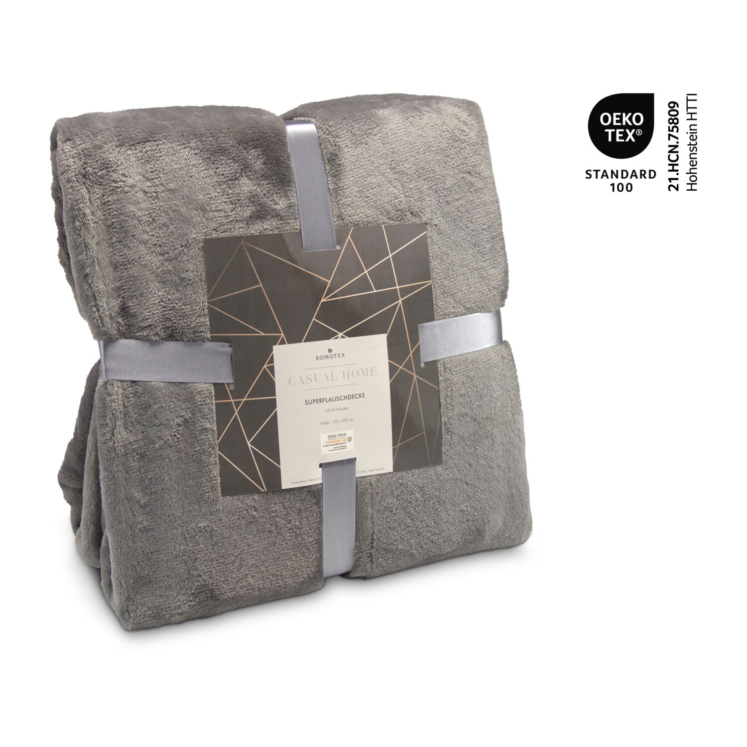 Superflauschdecke, Maße: 150 x 200 cm, 100% Polyester-Mikrofaser, 320 g/m², OEKO-TEX®