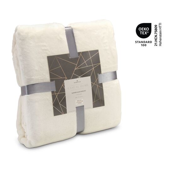 Superflauschdecke, Maße: 150 x 200 cm, 100% Polyester-Mikrofaser, 320 g/m², OEKO-TEX®