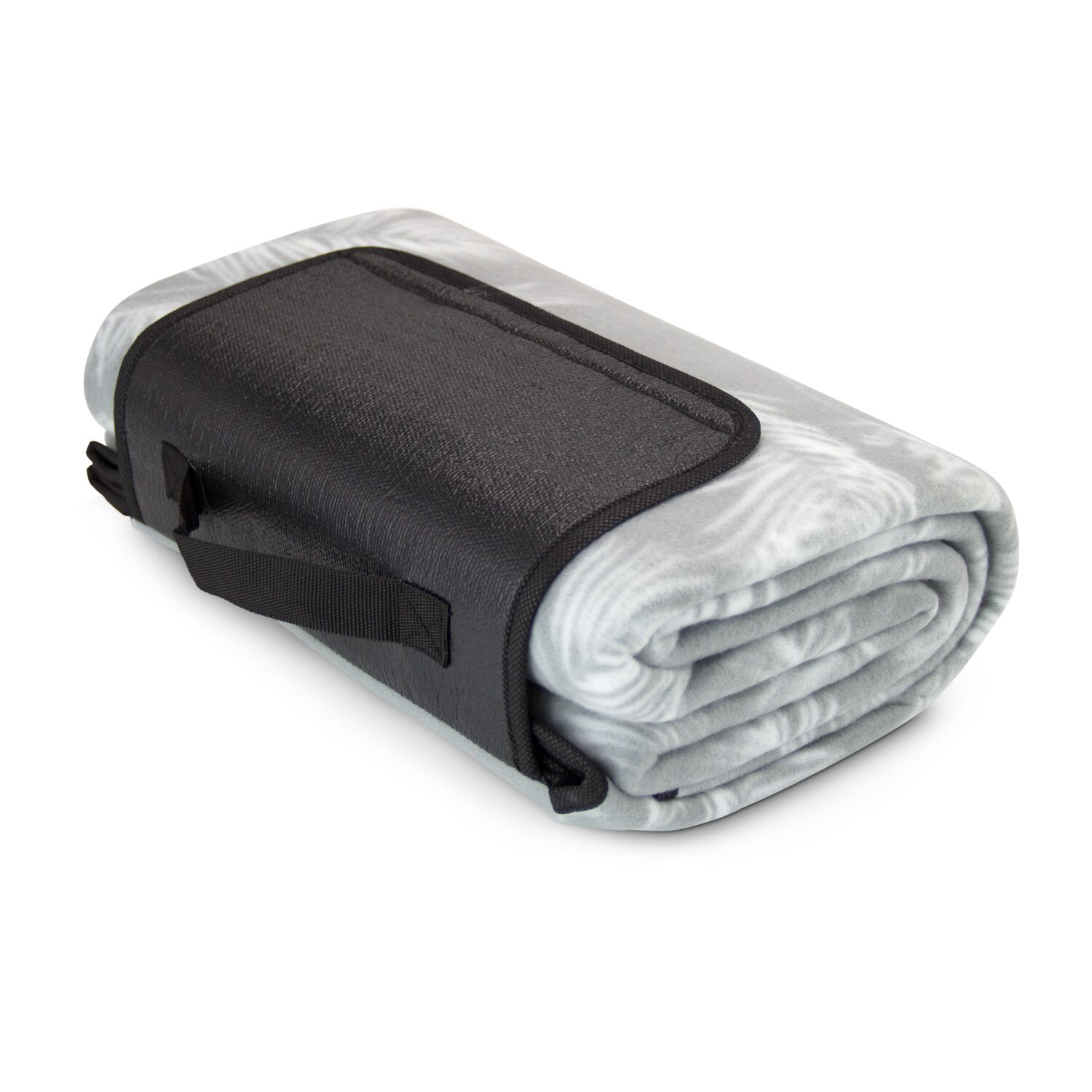 Picknickdecke mit Palmenblattmuster und praktischem Tragegurt, Qualität: 150 g/m², Maße: 130 x 150 cm, OEKO-TEX®