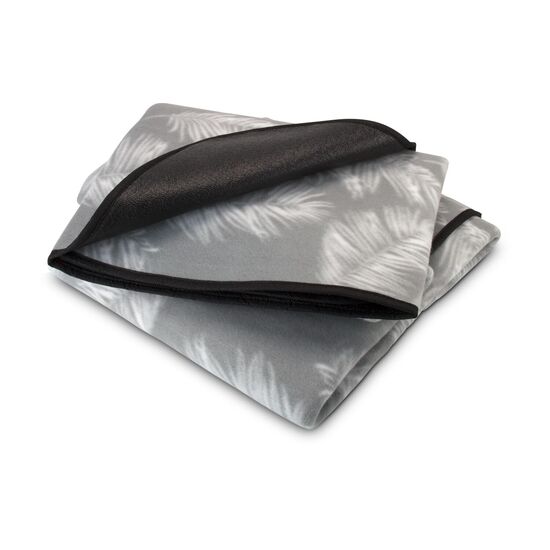 Picknickdecke mit Palmenblattmuster und praktischem Tragegurt, Qualität: 150 g/m², Maße: 130 x 150 cm, OEKO-TEX®