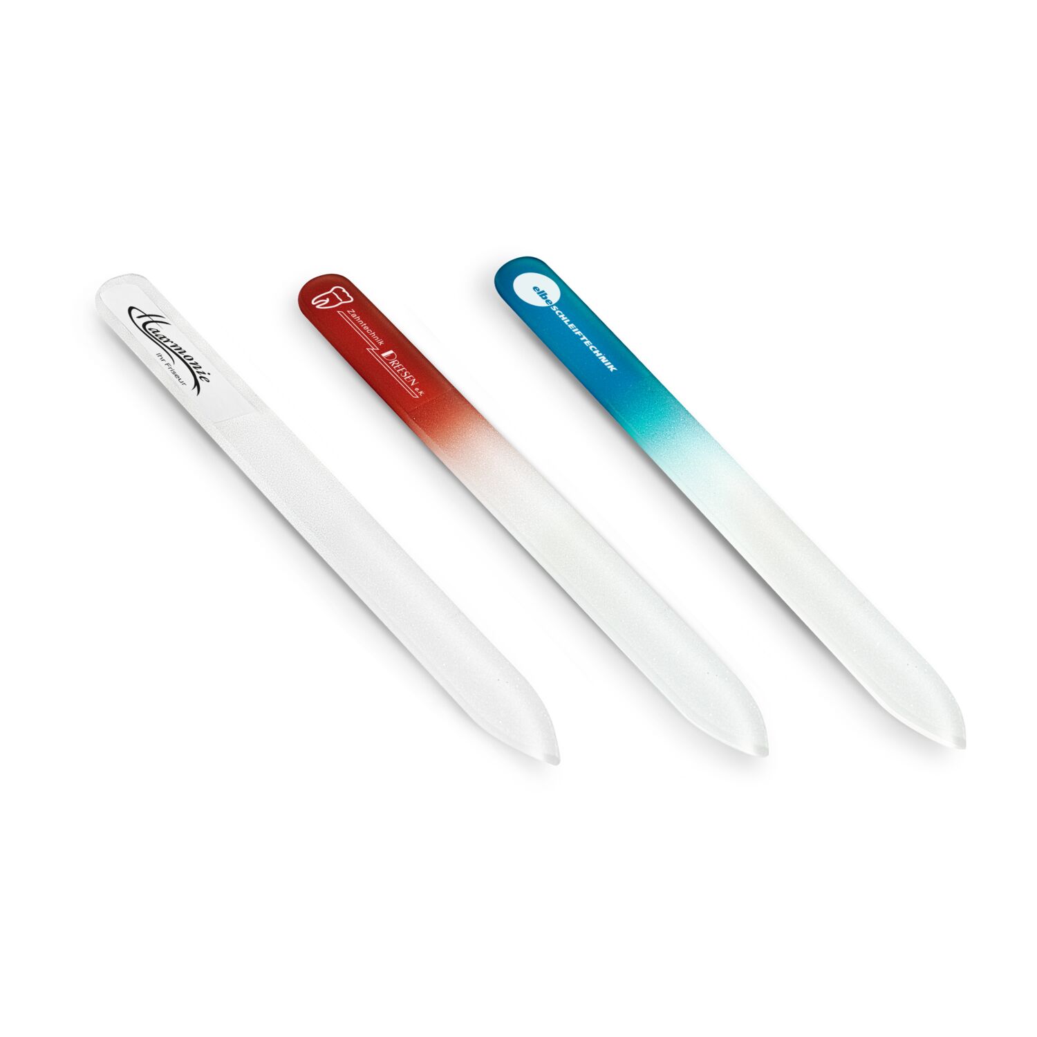 Premium-Glasnagelfeile, geätzt - rot transparent