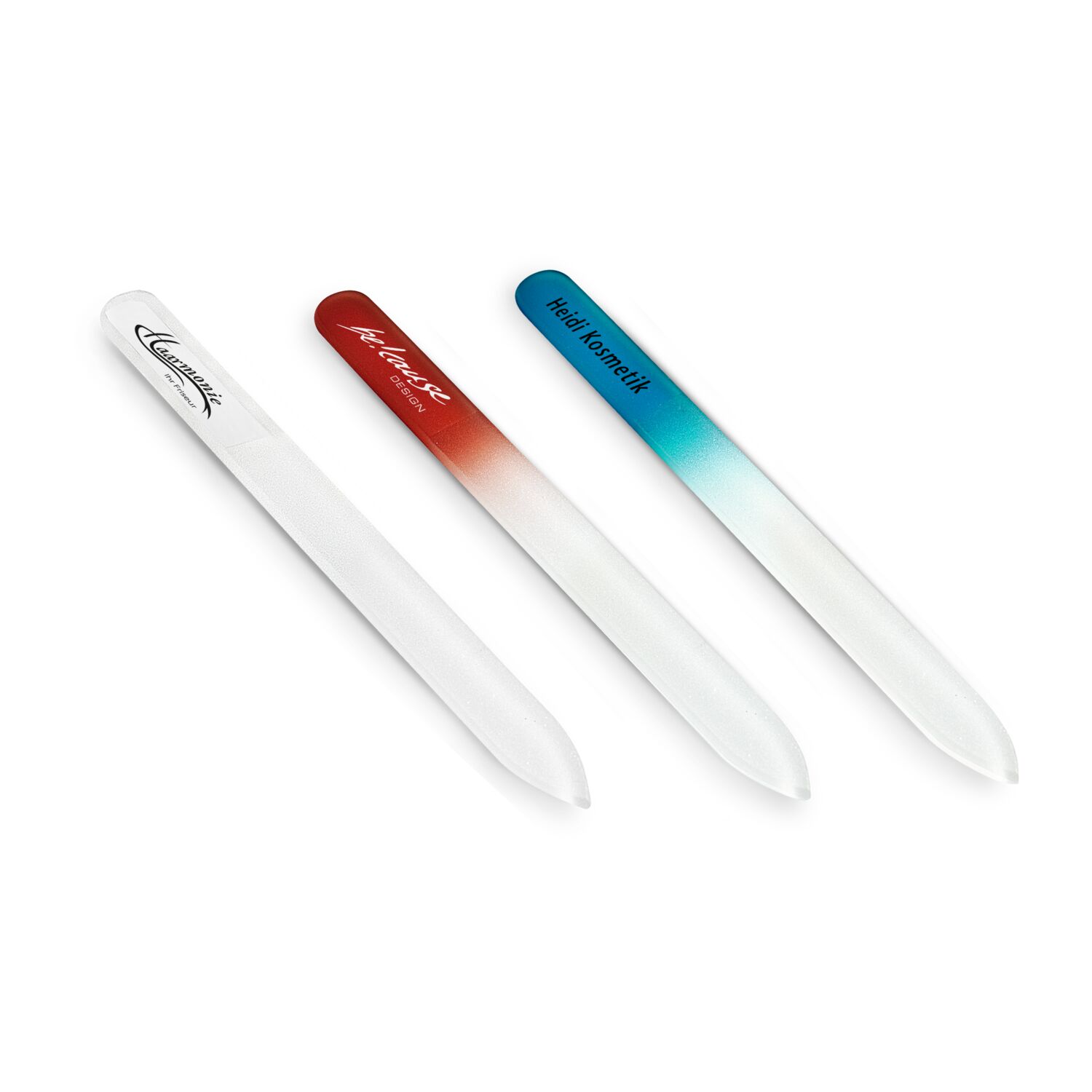 Premium-Glasnagelfeile, geätzt - rot transparent