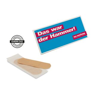 Individuelles Pflastermäppchen (ca. 40 x 95 mm) inkl. 4c Druck, idealer Mailing & Give-Away Artikel. 4 Pflaster hergestellt in Europa.