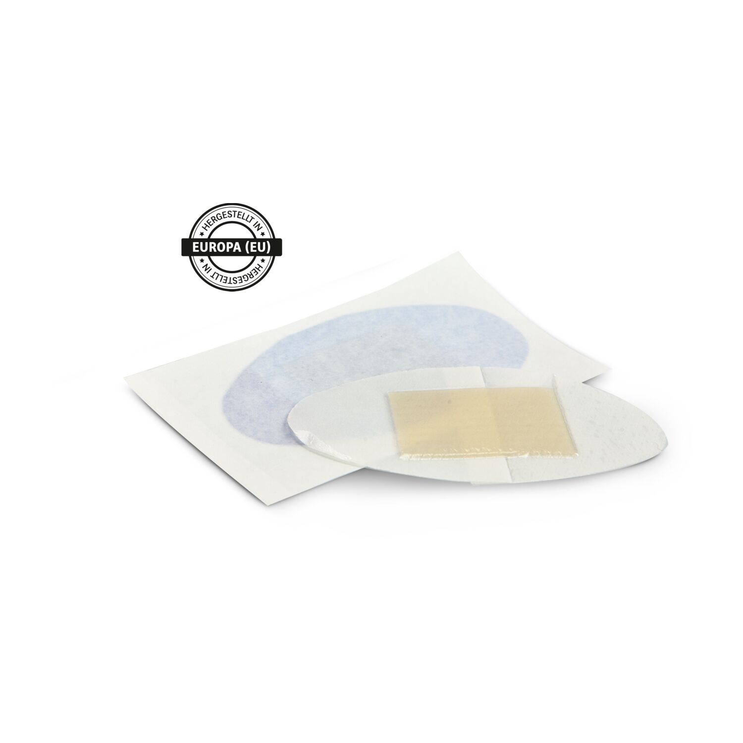Kartonbriefchen inkl. 4c Druck (94 x 94 mm) + 4 Hydrocolloid-Blasenpflaster à 70 x 40 mm hergestellt in Europa