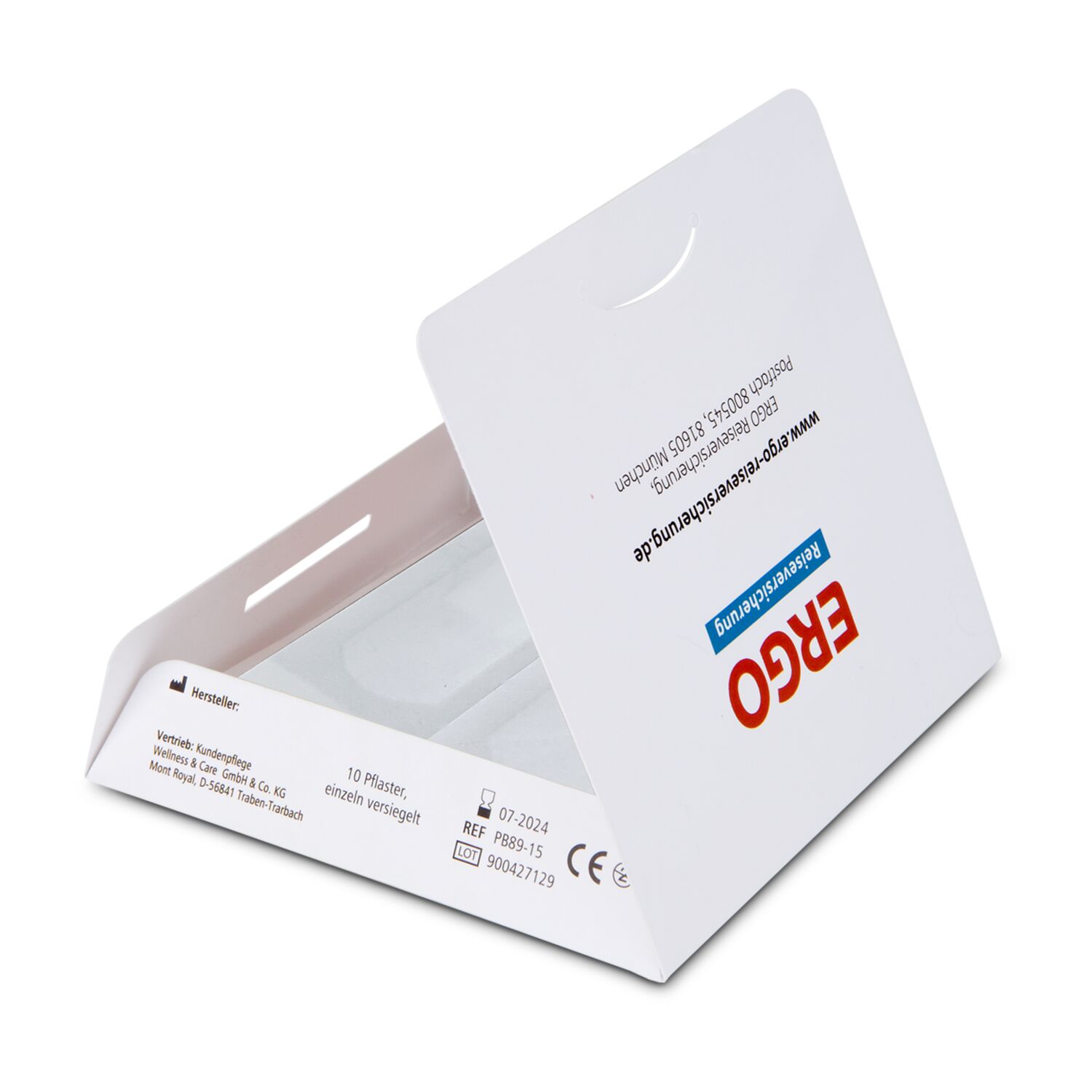 Kartonbriefchen inkl. 4c Druck (94 x 94 mm) + 10 Markenpflastern SENSITIV (20 x 60 mm), Made in Germany