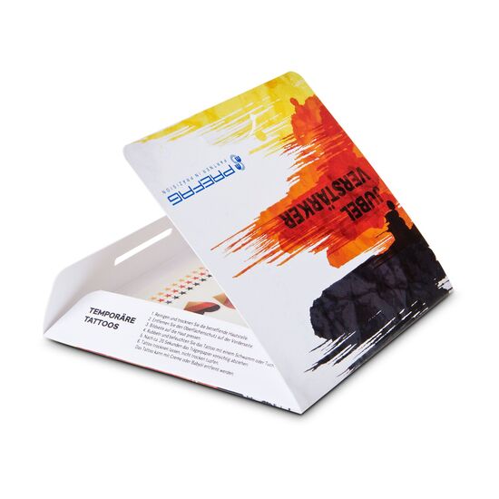 Fan Mäppchen „Tattoo” - Inhalt: 8 Hauttattoos in Deutschlandfarben, verpackt in standardmäßig bedrucktem Mäppchen