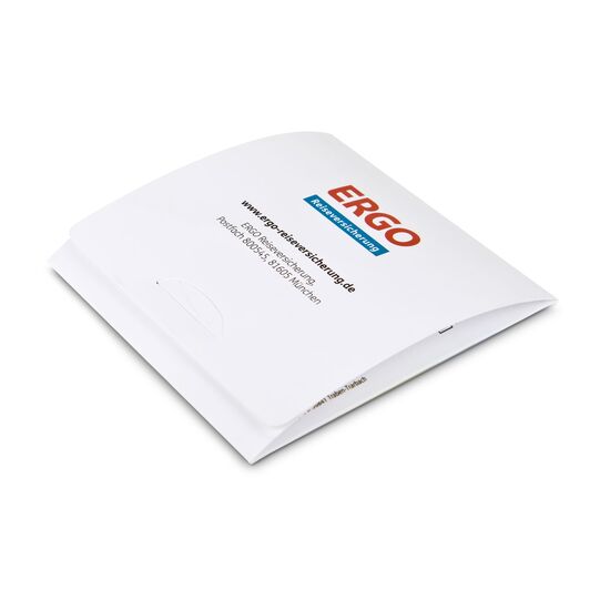 Kartonbriefchen inkl. 4c Druck (94 x 94 mm) + 10 Pflaster à 20 x 60 mm hergestellt in Europa