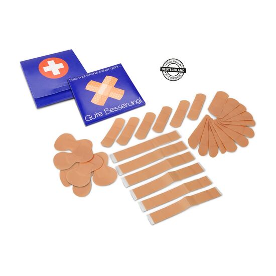 30-teiliges Set: Fingerkuppenverband, Fingerverband & Pflasterstrips im Mäppchen. Hergestellt in Deutschland. DIN 13157 od. DIN 13169