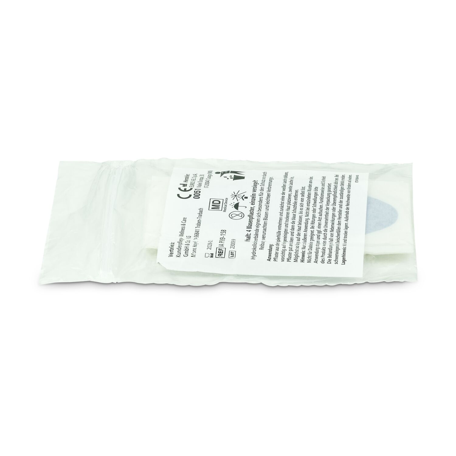 Individualisierbare Schiebebox aus Metall mit 4 Blasen-Pflastern, hergestellt in Europa