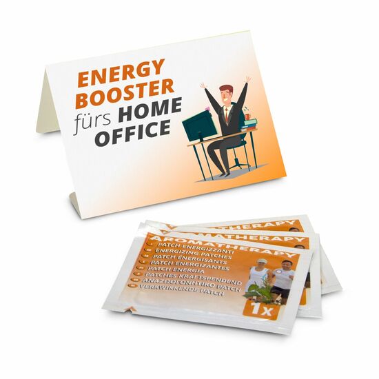 Mailing & Give-Away Mäppchen mit 3 kraftspendenden Aroma Patches, hergestellt in Europa