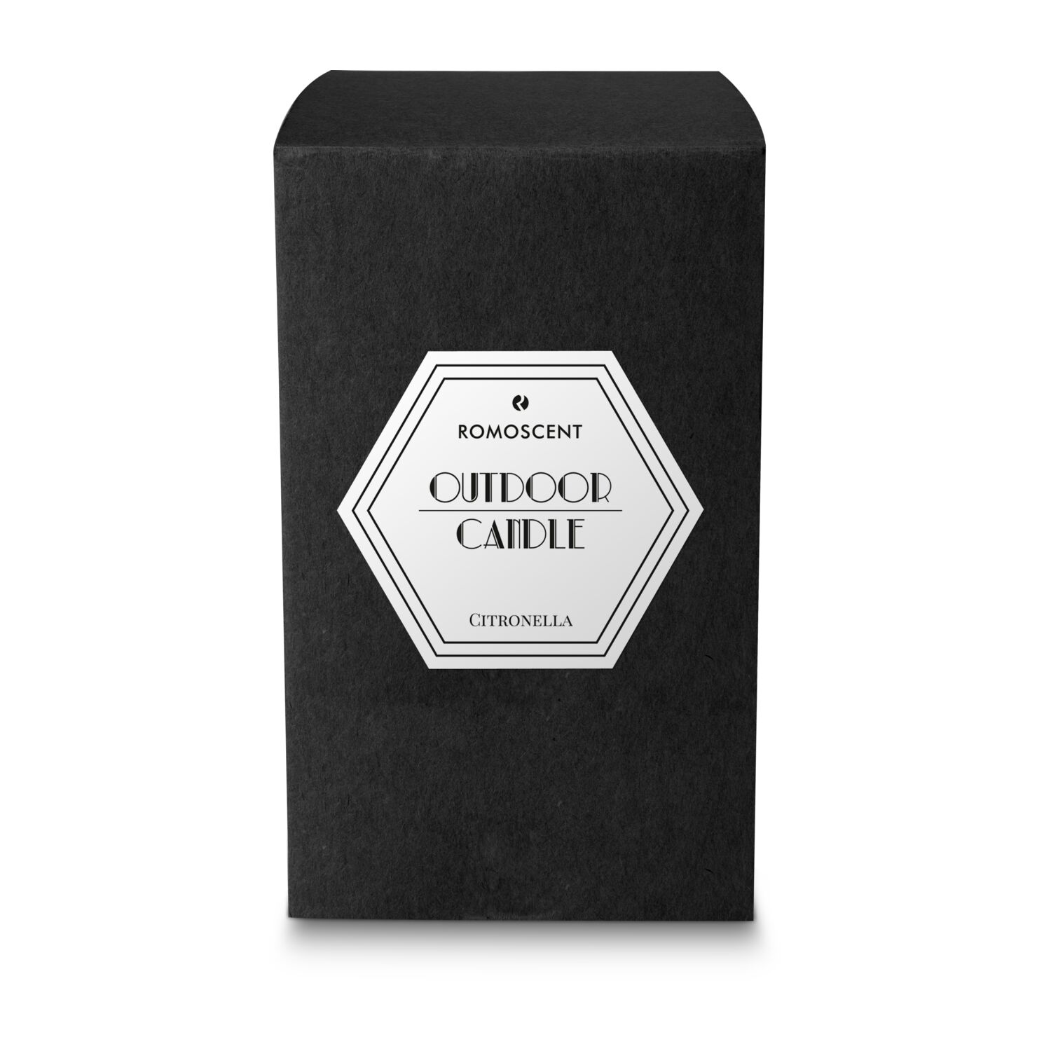 Moderne Outdoor-Kerze in grau mattem Glas. Spritziger Duft nach frischer Zitrone. Brenndauer: ca. 45 h