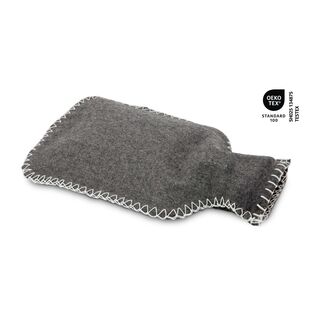 Wärmflasche (750 ml) mit kuscheligem Filzbezug für kalte Wintertage. Einfach warmes Wasser einfüllen und Wärme genießen, OEKO-TEX®