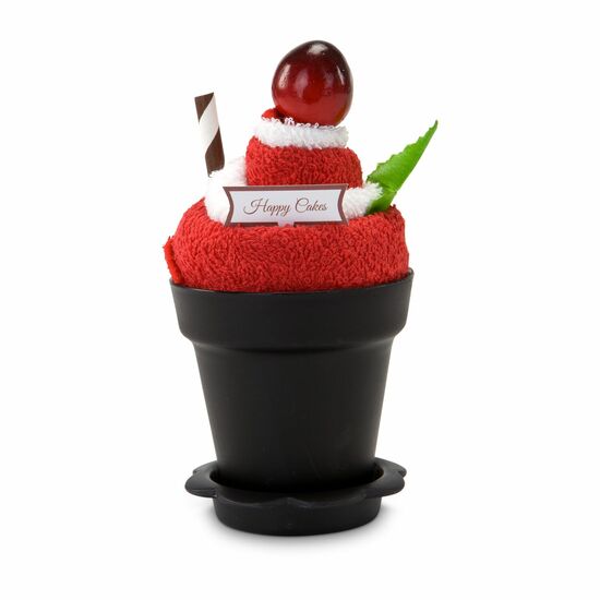 100% Baumwolle, Qualität: 300 g/m², 2 Gesichtstücher in weiß und rot ca. 20 x 20 cm und 30 x 30 cm Dekokirsche