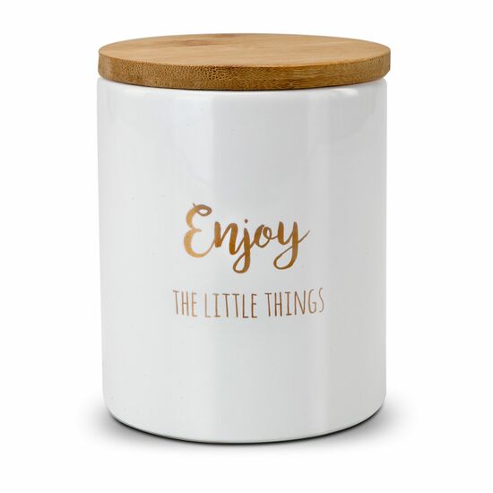 Keramikgefäß mit Holzdeckel, Schwamm und je 50ml Duschgel und Bodylotion