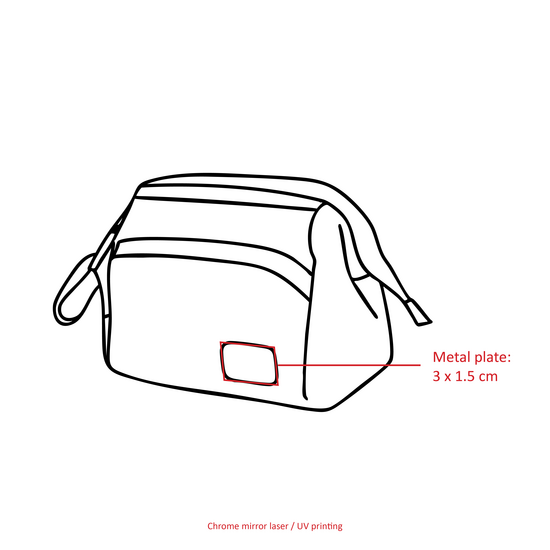 Kosmetiktasche mit Metallbindung stock