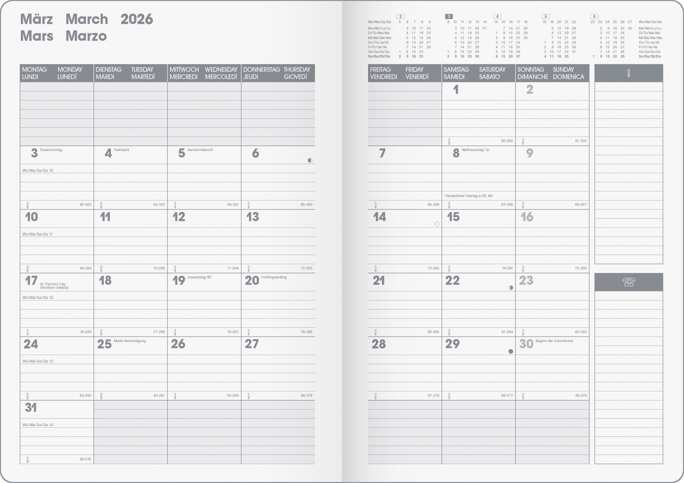 Buchkalender 739 SlimLine, schwarz, flexibler Einband