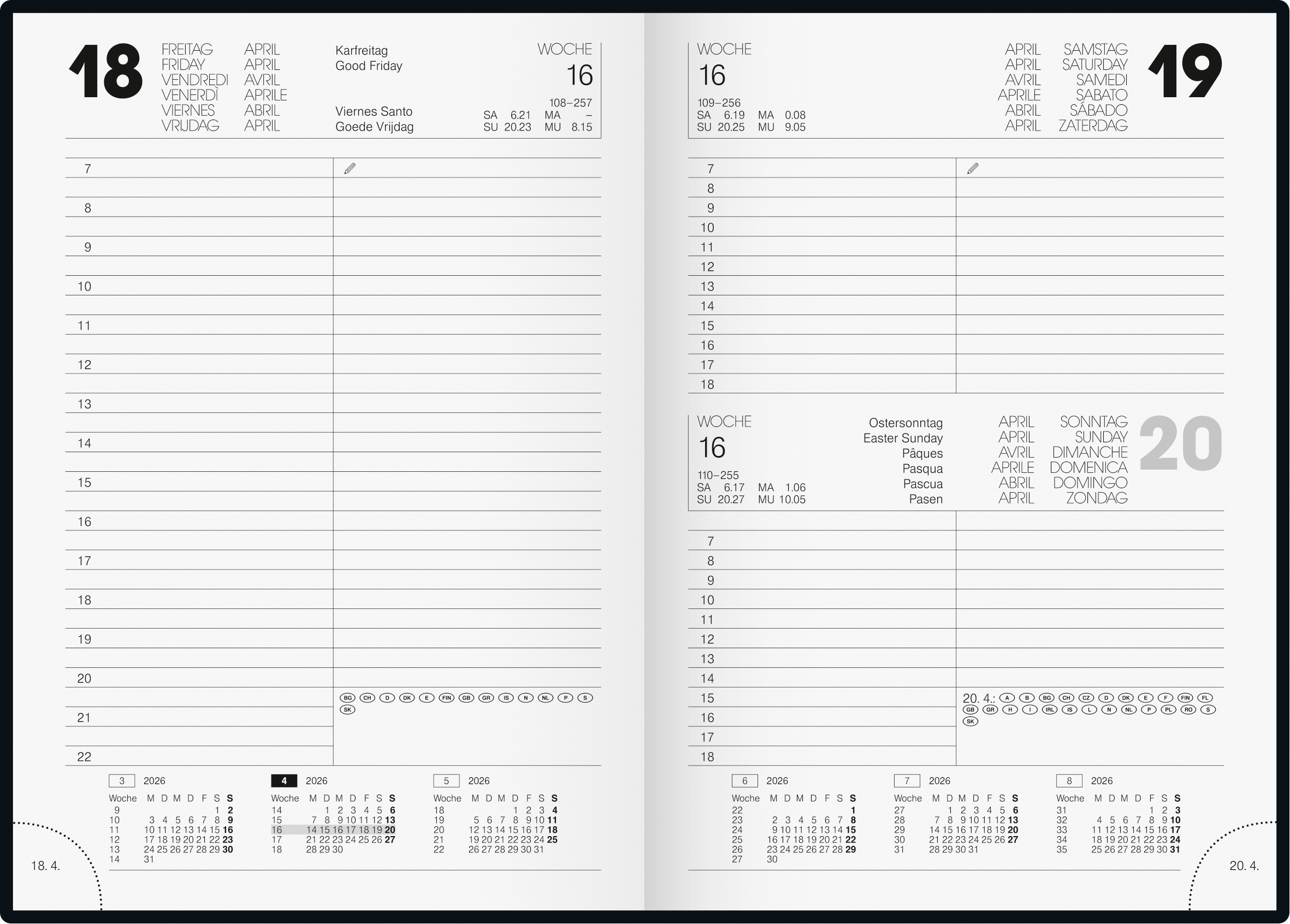 Buchkalender Modell 895, blau
