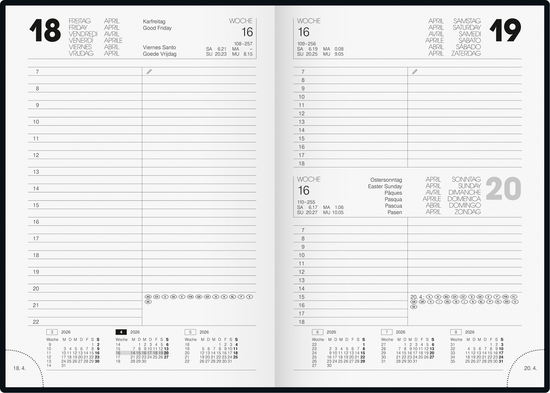 Buchkalender Modell 895, blau