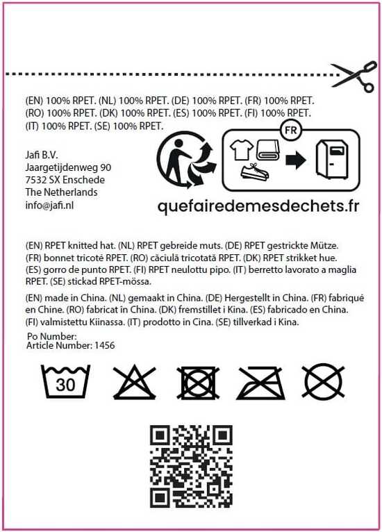 100% rPET Strickmütze