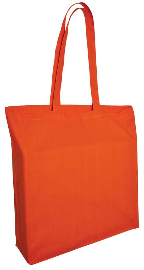 Baumwolltaschen mit langen Henkeln und Bodenfalte, 140 gr/m²