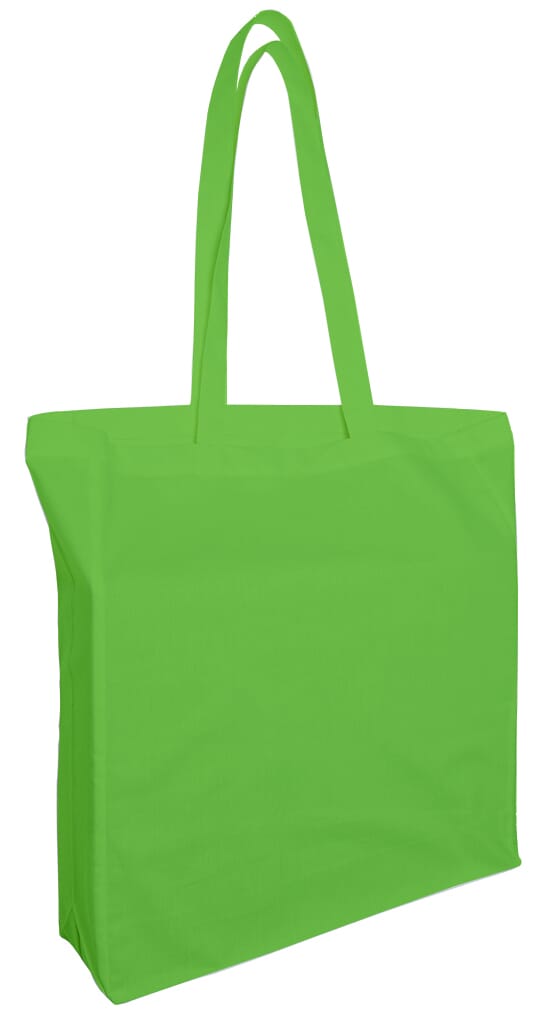 Baumwolltaschen mit langen Henkeln und Bodenfalte, 140 gr/m²