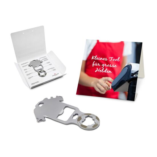 Key Tool im „Große Helden (Einzelhandel)”-Mäppchen inkl. Funktionsbeschreibung. „An die Werkzeuge, fertig, los“!