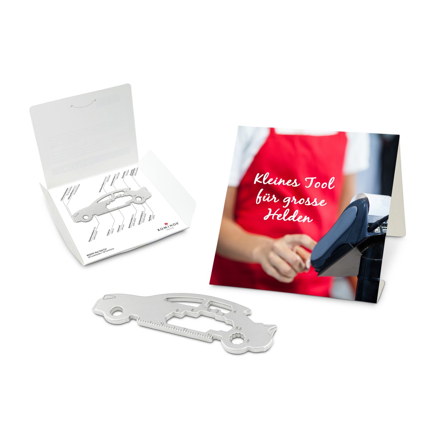 Key Tool im „Große Helden (Einzelhandel)”-Mäppchen inkl. Funktionsbeschreibung. „An die Werkzeuge, fertig, los“!