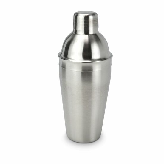Klassisch moderner Shaker, ergonomische Formgebung, 500 ml (Edelstahl - seidenmatt gebürstet)