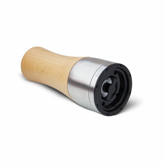 Leicht befüllbare ergonomische Gewürzmühle aus Holz und Edelstahl, manuelles Keramikmahlwerk mit einstellbarem Mahlgrad