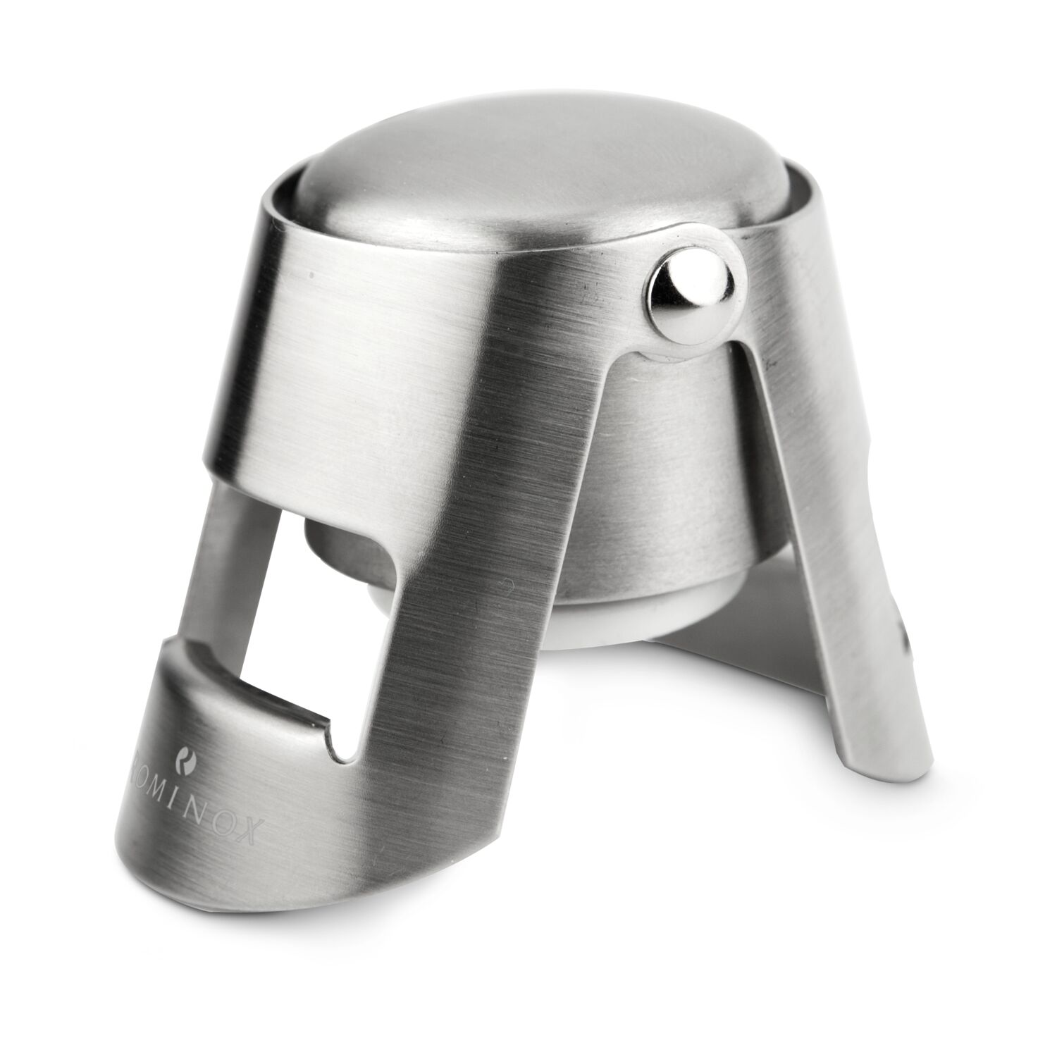 Klassischer Sektverschluss, elegant und praktisch, dicht verschließend (Edelstahl - seidenmatt gebürstet, Kunststoff)