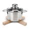 Platzsparend, praktisch und stabil, pfiffiger Topf- und Pfannenuntersetzer aus Buchenholz, modernes Design (Holz)