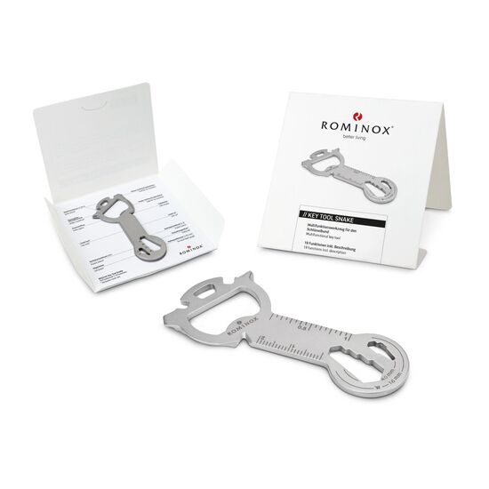 Multifunktionaler Schlüsselanhänger mit 19 Funktionen: Edelstahl Multitool inkl. Funktionsbeschreibung