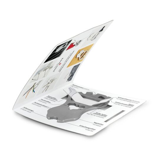 Multifunktionaler Schlüsselanhänger mit 14 Funktionen: Edelstahl Multitool inkl. Funktionsbeschreibung