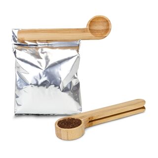 Bambus-Messlöffel mit 2 Funktionen: zum Abmessen von 1 Esslöffel (1 EL) Kaffee und als praktischer Verschluss für angebrochene Verpackungen