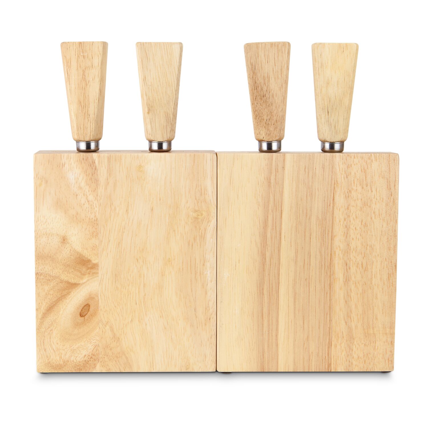 Innovatives Käsemesser-Set, Block dient stehend zur sicheren Aufbewahrung der Käsebesteckteile und auseinandergeklappt als Käsebrett