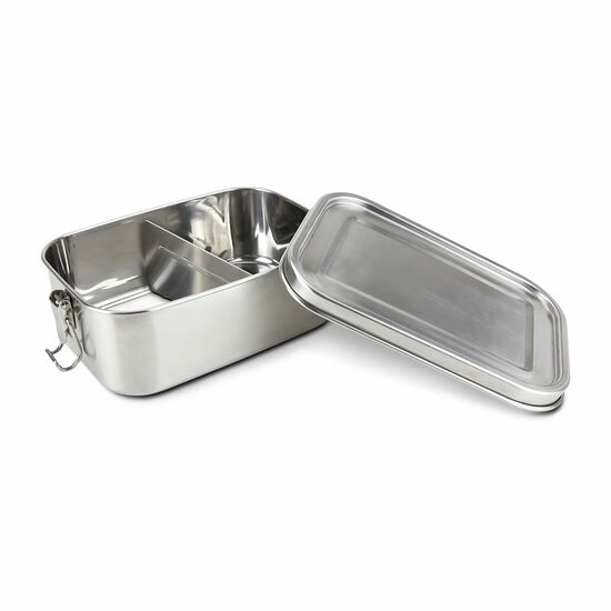 Edelstahl -Lunchbox, spülmaschinenbeständig, herausnehmbarer Dichtungsring und Trennelement
