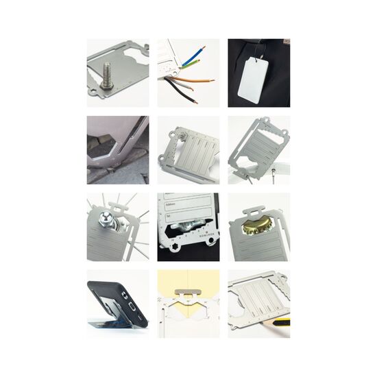 Reisegepäckanhänger mit 30 (Werkzeug)Funktionen, inkl. Funktionsbeschreibung und Etui