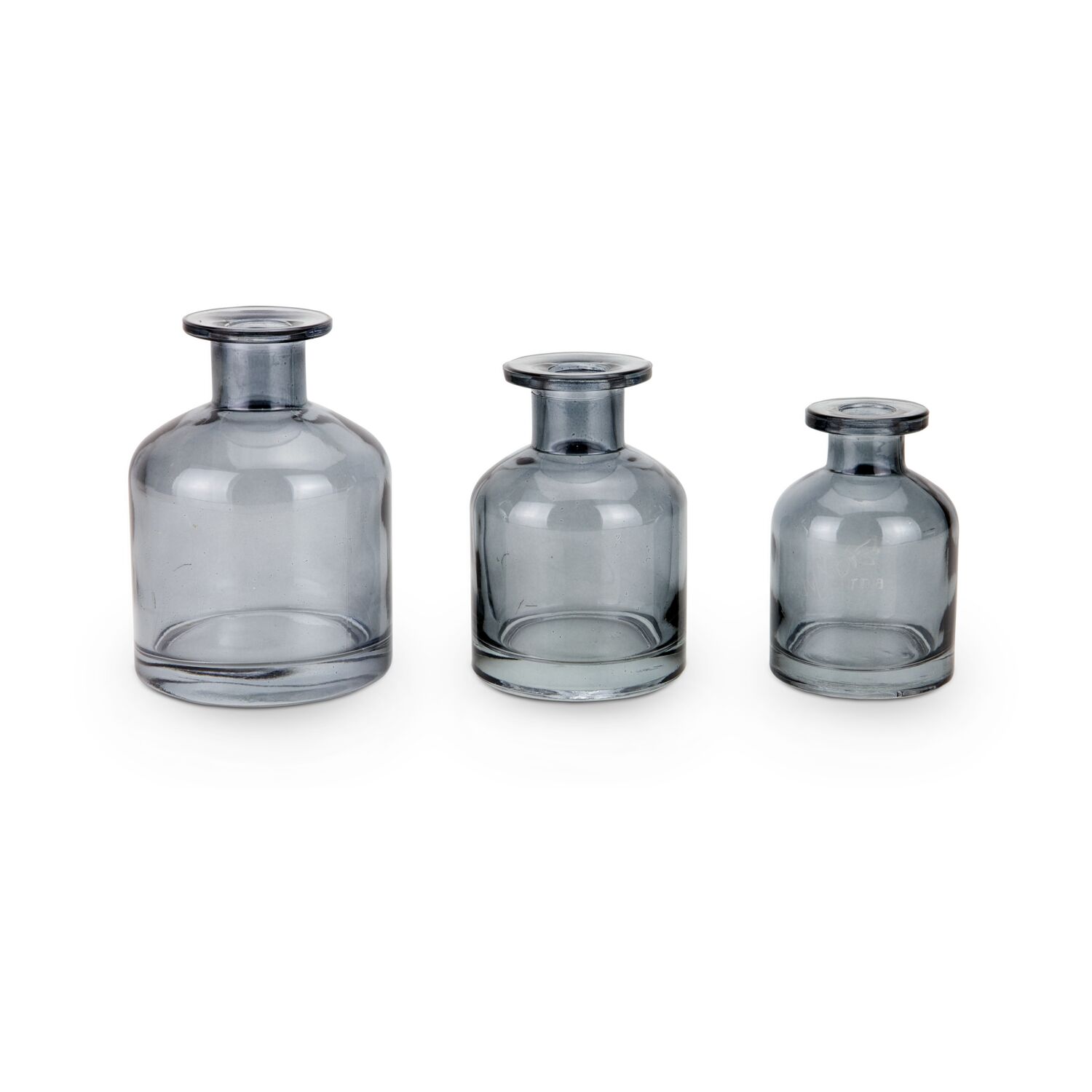 3 Vasen in unterschiedlichen Größen, modernes schwarzes Glas, auch als dekorative Kerzenständer verwendbar (Glas)