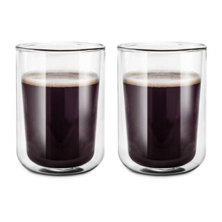 Set aus 2 doppelwandigen Thermogläsern, gute Isolierung, temperatur- und spülmaschinenbeständiges Glas, je 250 ml (Borosilikatglas)