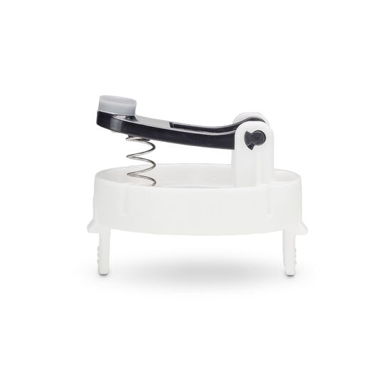 Moderner Thermobecher mit Einhand-Druckknopfverschluss und entnehmbarem Innenteil, 400 ml (Edelstahl - pulverbeschichtet, Kunststoff, Gummi)