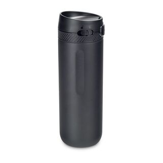 Moderner Thermobecher mit Einhand-Druckknopfverschluss und entnehmbarem Innenteil, 600 ml (Edelstahl - pulverbeschichtet, Kunststoff, Gummi)