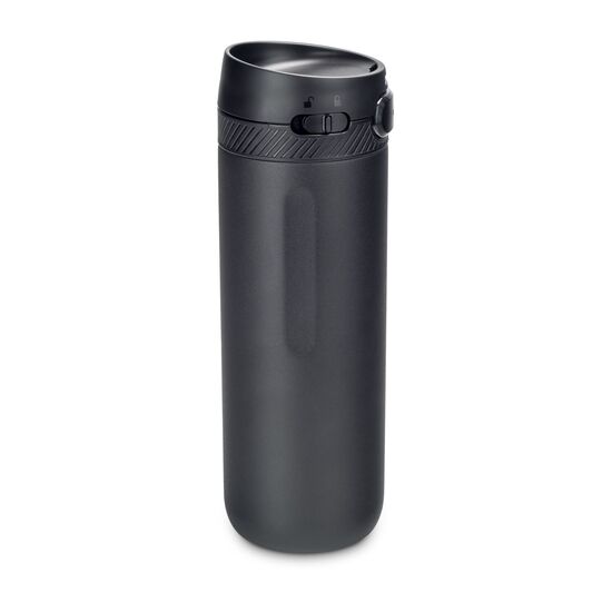 Moderner Thermobecher mit Einhand-Druckknopfverschluss und entnehmbarem Innenteil, 600 ml (Edelstahl - pulverbeschichtet, Kunststoff, Gummi)