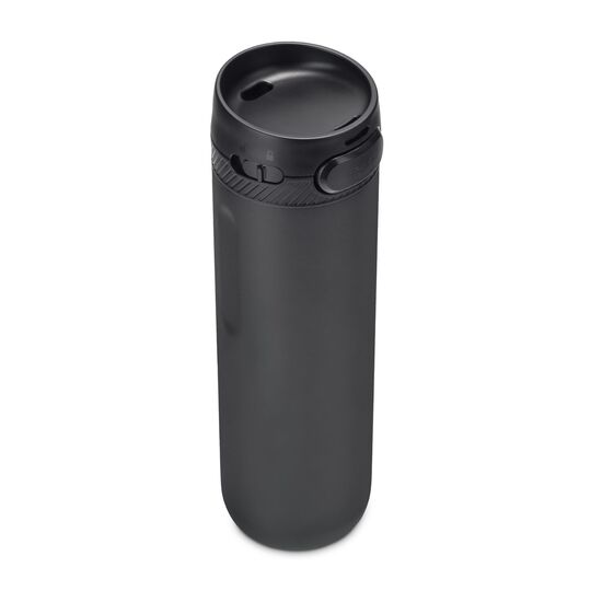 Moderner Thermobecher mit Einhand-Druckknopfverschluss und entnehmbarem Innenteil, 600 ml (Edelstahl - pulverbeschichtet, Kunststoff, Gummi)