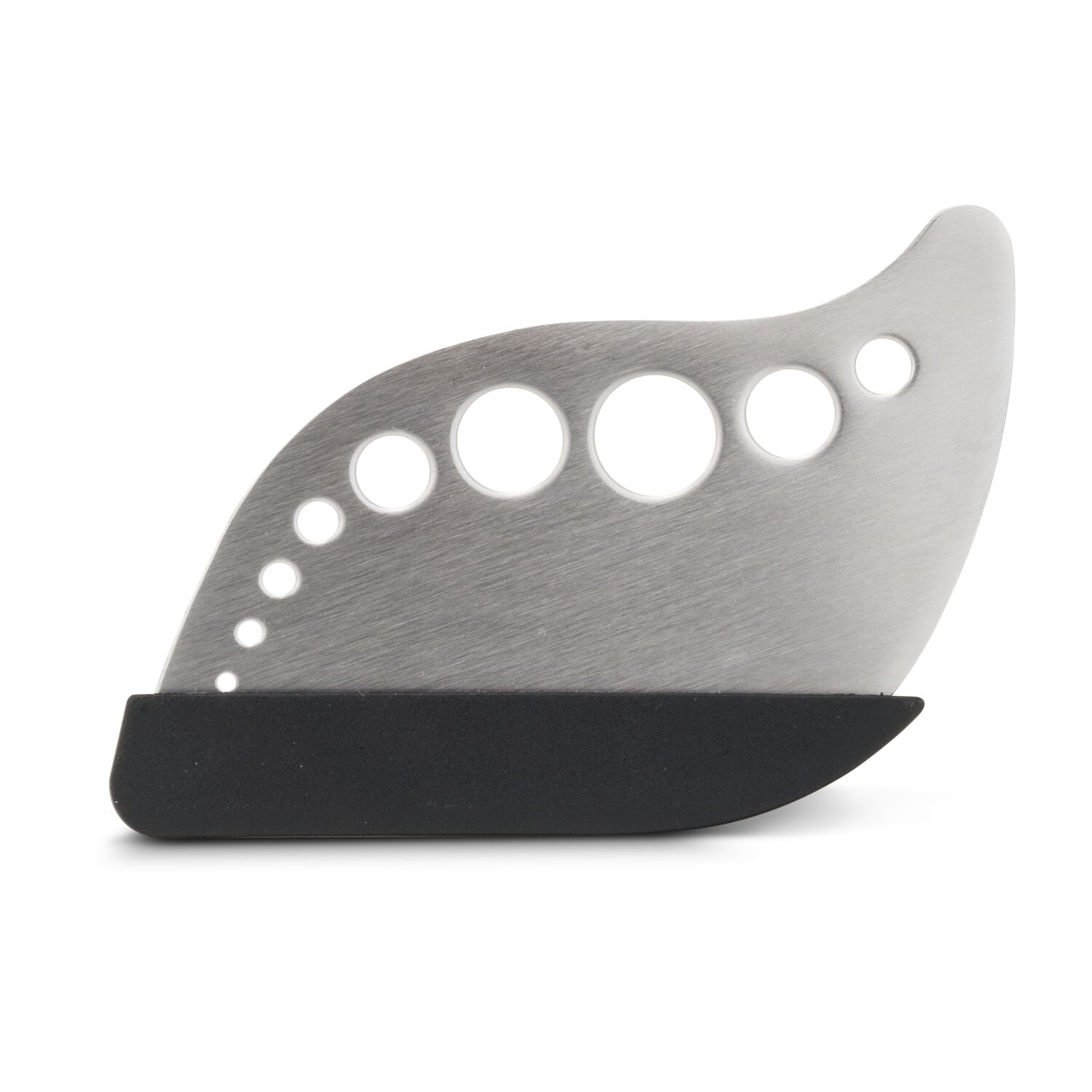 Kräuterabstreifer mit Löchern, inklusive Wiegemesser, ideal für Kräuter, Klingenschutz, spülmaschinengeeignet (Edelstahl, Kunststoff)